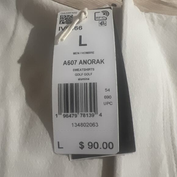 adidas anorak jacket mens Large New With Tags Hooded Light Beige - Picture 3 of 3